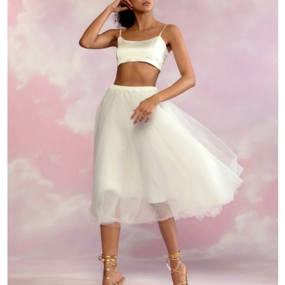 Cynthia Rowley White Tulle Skirt